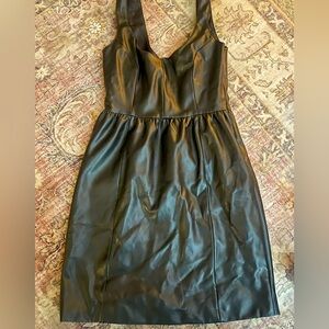 Bar III XS faux leather black dresss